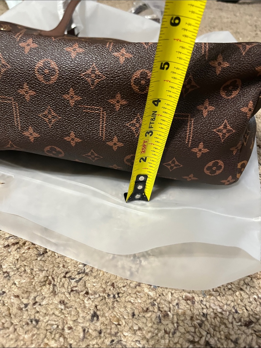 Stylish Luxury Brown LOULU Patterned Tote Bag - Picture 8 of 8
